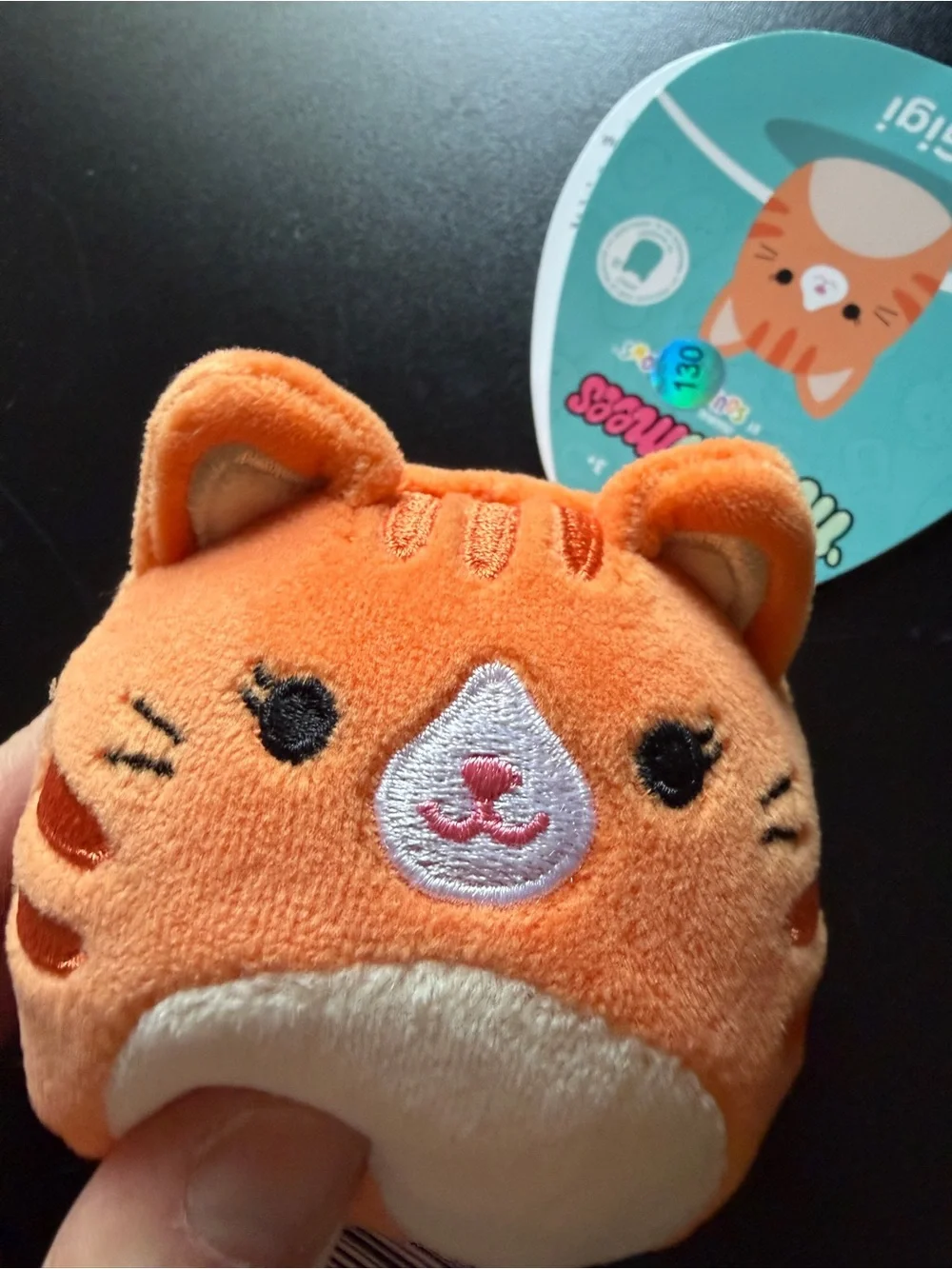 New Squishmallows MallowMees Gigi Orange Tabby Cat Squishy Toy Plush Sqeeze 3+